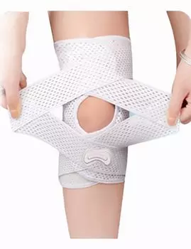 Колено Мениск колена прочно, высоко ежедневно для левого и правого белого цвета L [YASHIGE] Поддержка, накладка, поддержка, фиксированный, V-образный пояс, тонкий, дышащий, белый