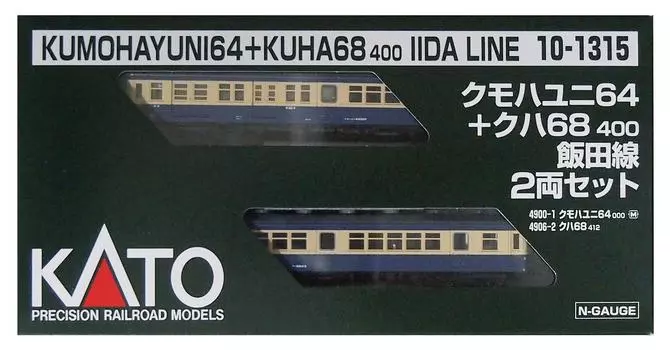 Колея KATO N Kumohauni 64 Kuha 68400 Набор линий Iida Модель железной дороги + 2 вагона 10-1315