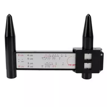 Колеса 8LUG Схема расположения болтов обода колеса Инструмент для измерения расстояния от отверстия Черный штангенциркуль PCD Модифицированная линейка расстояния от отверстия чёрный