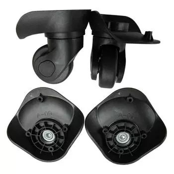 Колеса для чемодана на колесиках A09, бесшумные, поворотные, левые и правые ролики, бесшумные колеса, запасные части для чемодана своими руками чёрный