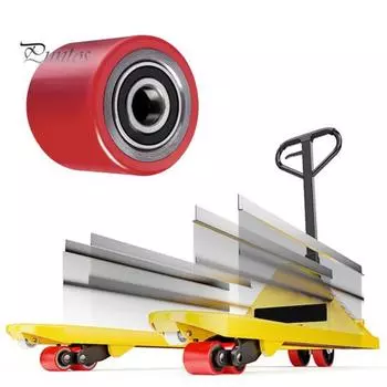 Колеса для тележки Грузоподъемность 500 кг Универсальные Простая установка Шарикоподшипники Колеса Замена колес для тележки для поддонов красный