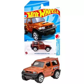 Колеса Hot Wheels) базовая машина mitsubishi pajero evolution игрушечная машина мини-машина от 3 лет оранжевый HXR09