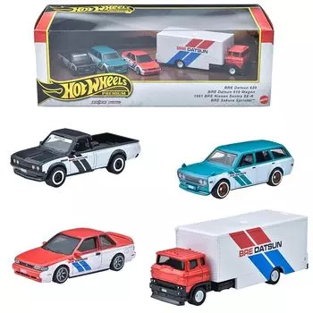Колеса Hot Wheels) Премиальный коллекционный набор - игрушки BRE datsun, мини-машина, 4 единицы, от 3 лет, HRT52