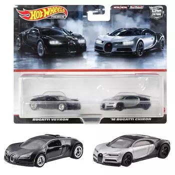 Колеса Hot Wheels) премиум 2 пакета bugatti Veyron / 16 Chiron [мини-автомобиль] [3 года~] HKF52