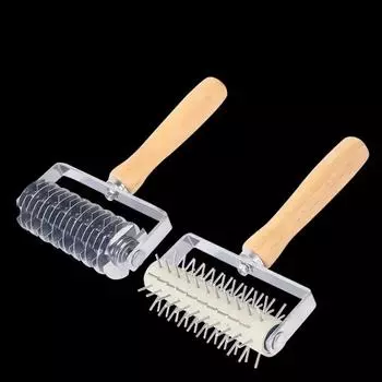 Колеса из нержавеющей стали для пиццы, хлеба, иглы, роликовые ножницы для теста для пирогов, прочная деревянная ручка, форма для выпечки, ножницы для пиццы