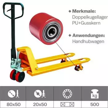 Колеса тележки Грузоподъемность 500 кг Универсальные Простая установка Шарикоподшипники Колеса Тележка для поддонов