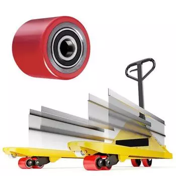 Колеса тележки Yousheng Грузоподъемность 500 кг Универсальные Простая установка Шарикоподшипники Колеса Замена колес для тележки для поддонов красный
