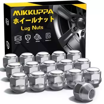 Колесные гайки MIKKUPPA M12 x Коническая длина седла 22 мм Сталь 19HEX Подходит для обычных и легковых автомобилей Suzuki Набор из 16 серебряных гаек Гайки