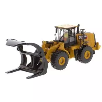 Колесный погрузчик Cat 972M вилочный 1/87 с длинным жёлтый