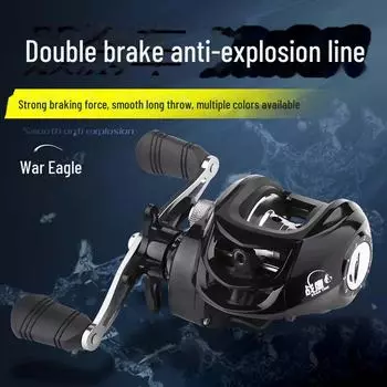 Колесо Black War Eagle Water Drop с магнитным тормозом для дальних забросов и противовзрывной леской — идеально подходит для ловли с плота и мелких предметов. Left-handed, Magnetic brake