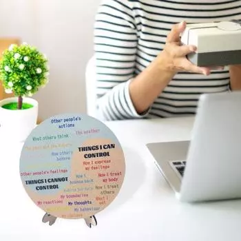 Колесо чувств, деревянная диаграмма регуляции эмоций с подставкой, инструмент для терапии эмоций и психического здоровья