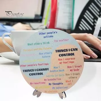 Колесо чувств, деревянная диаграмма регуляции эмоций с подставкой, инструмент для терапии эмоций психического здоровья для декора рабочего стола в классе 20cm