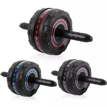 Колесо для фитнеса с ковриком Колесо для тренировки живота Противоскользящее бесшумное оборудование для фитнеса в помещении Black Red