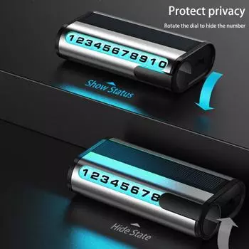 Колесо для парковочного номерного знака, солнечная прокрутка, регулировка светится в темноте, временный Стайлинг автомобиля, парковочная карта красный