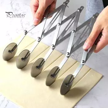 Колесо для пиццы из нержавеющей стали, профессиональный регулируемый резак для печенья, разделитель теста для домашней кухни, ресторана, школы выпечки 3