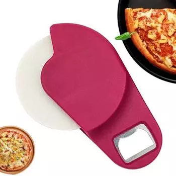 Колесо для пиццы, ролик для выпечки теста, резак для теста для пирогов и открывалка для бутылок, кухонный инструмент для выпечки домашней лапши, пиццы, выпечки красный