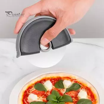 Колесо для резки пиццы Острое лезвие с защитной крышкой Легко мыть в посудомоечной машине Эргономичное обращение Колесо для пиццы чёрный