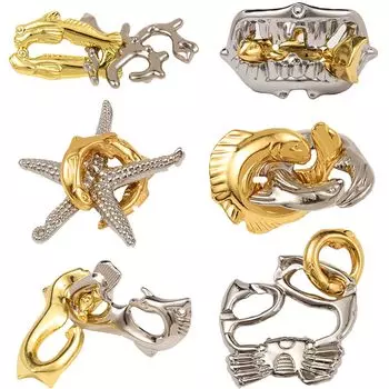 Колесо Мудрости Набор Головоломок из цинкового сплава Колесо Мудрости Непростая в Обучающая Игрушка для Убийства Тайна Решения Игрушка, 6, Набор, Прочный, Деформируется,