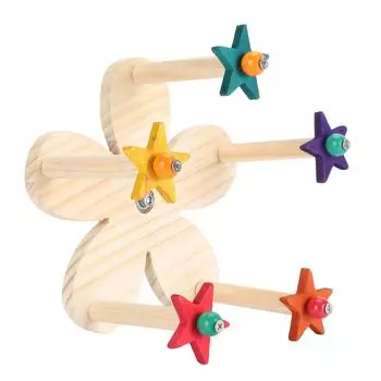 Колесо обозрения для птиц, вращающееся, деревянное, с 5 жердочками для волнистых попугаев, конур, неразлучников, попугаев, зябликов