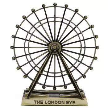 Колесо обозрения Модель London Eye Shape Зеленый Бронзовый Цвет Металлические Украшения для Домашнего Офиса Клуба