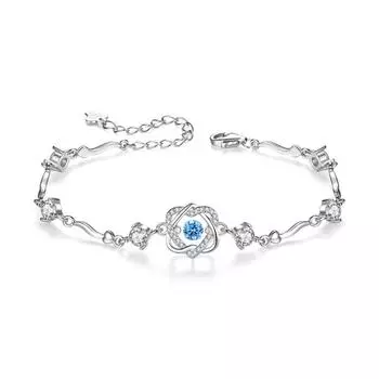 Колесо обозрения Net Red Explosion Model S925 Silver Niche Design Высококачественные японские и корейские ювелирные изделия Женский браслет с четырьмя лепестками клевера