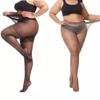 Колготки большого размера, тонкие эластичные чулки размера XXL, толстые колготки, леггинсы большого размера чёрный