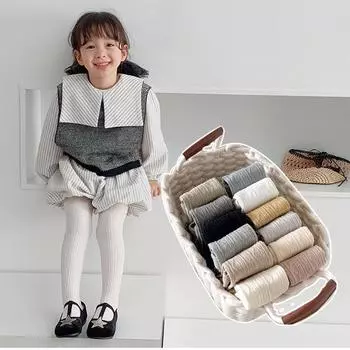 Колготки для детей весна-осень Simple, однотонные, с волнистым узором, для девочек, мягкие хлопковые леггинсы M