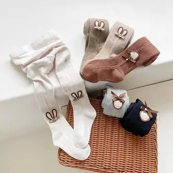 Колготки для девочек, детские леггинсы, детские колготки с мультяшными цветочными ушками M