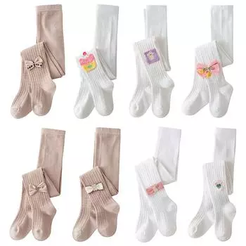 Колготки для девочек, детские леггинсы с бантом, детские колготки XL