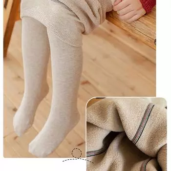 Колготки для девочек на зиму, плотные детские чулки для маленьких девочек, однотонные детские колготки, хлопковые длинные чулки M белый
