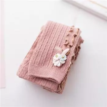 Колготки для девочек от 0 до 6 лет Осень Зима Детские колготки Вязаные колготки для маленьких девочек Теплые леггинсы Модные детские колготки Одежда для малышей S 0to1Years темно-розовый