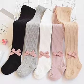Колготки для девочек с бантом, милые, симпатичные детские колготки, мягкие, модные детские леггинсы, весна-осень, детская одежда S хаки