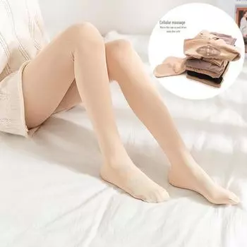 Колготки для магнитной терапии: Носки-шлепанцы Bare Leg Silk Hip-Lift Anti Rip из нейлона в тон кожи для женщин One Size кофейный