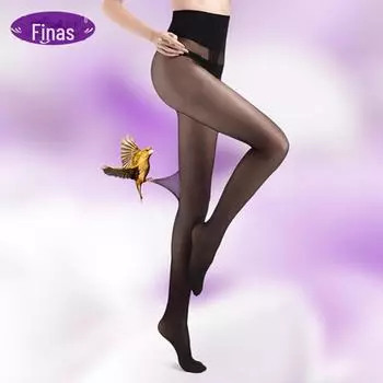 Колготки Fenna Anti-Snag Black Silk 12D T-Crotch - тонкие, суперплотные женские чулки на весну и лето One size