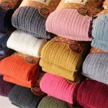 Колготки и брюки, высокоэластичные вертикальные полоски, вязанные облегающие носки, толстые чулки, весенне-осенне-зимние женские теплые носки с педалью one size чёрный