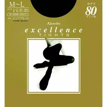 Колготки Kanebo EXCELLENCE (80 денье) Чисто черные колготки ML Менее 100 денье Колготки Менее 100 денье