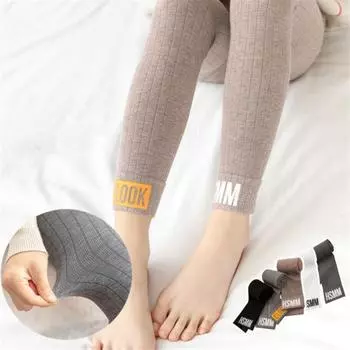 Колготки, облегающие брюки, эластичные леггинсы, детские облегающие брюки, зимние леггинсы для девочек, термоколготки S серый