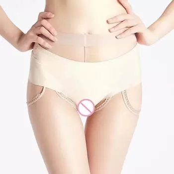 Колготки открытые прозрачные женские колготки с вырезом ультратонкие нейлоновые колготки эластичные чулки женские девушки one size чёрный