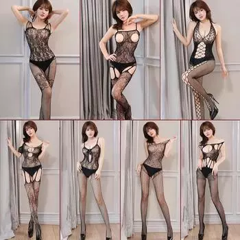 Колготки с высокой талией, сетчатые чулки для секса, сексуальное порно, женское белье, ажурное бондаж, эротическое боди, эластичные колготки с открытой промежностью One Size