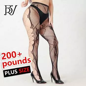 Колготки в сеточку Rose Jacquard - сексуальные, на бретелях, в стиле ретро для женщин Large size белый