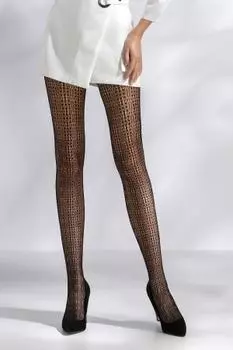 Колготки в сеточку TI042 - черный