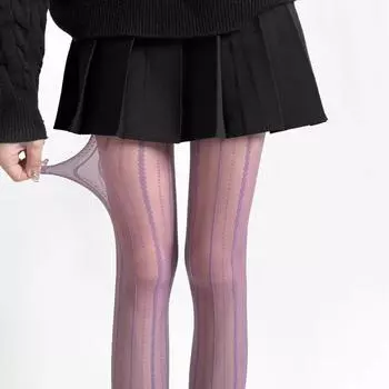 Колготки Женское нижнее белье Полосатые чулки в японском стиле Сексуальные кружевные сетчатые чулки Колготки Женские колготки Новые One Size