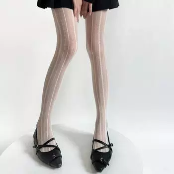 Колготки Женское нижнее белье Полосатые чулки в японском стиле Сексуальные кружевные сетчатые чулки Колготки Женские колготки Новые