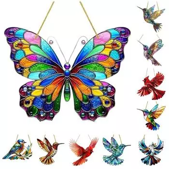 Колибри Крылатая Птица Украшение Красочный Крылатая Птица Подвеска Рождественские Пятна Украшения Спальня Style E