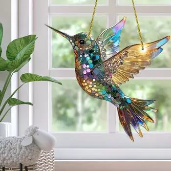 Колибри Ловец Солнца Рождественский Декор Цветной Акриловый Украшение Для Подвески На Окно Многоцветный Колибри Ловец Солнца B