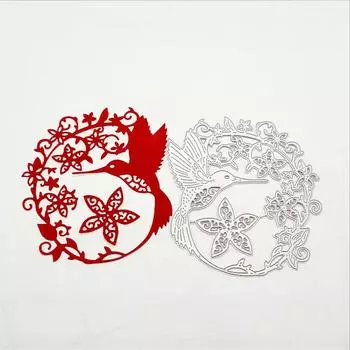 Колибри в цветах узор металлические трафареты ремесло тиснение штампы для изготовления карт декор трафарет для скрапбукинга