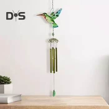 Колибри в виде садовой колокольчики с крючком, легко подвешивается, устойчив к коррозии, подвесной колокольчик для двора синий