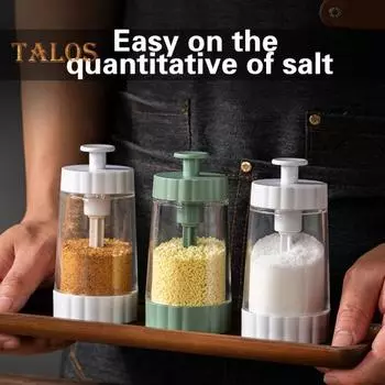 Количественная мельница для соли и перца, многофункциональная регулируемая помола с керамическим сердечником, прозрачная банка для приправ белый