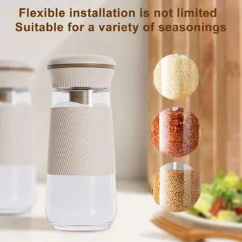 Количественная солонка для перца, коробка для приправ, 0,3 г соли на пресс, 4 отделения, кухонные инструменты для приготовления пищи, кемпинга, барбекю белый