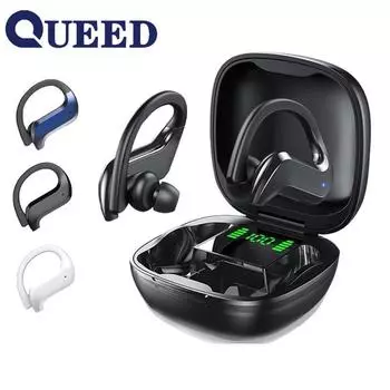 Количество новых беспроводных ушных электрометров TWS Business Bluetooth показывает 5,0 подвесных бинокаров с прикосновением к уху чёрный